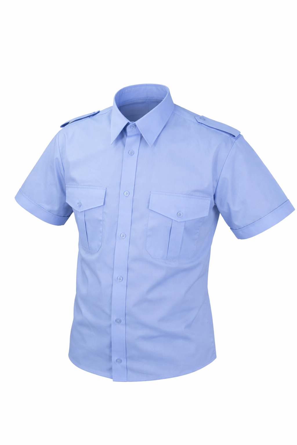 Feuerwehr Hemd Herren, halbarm, blau
