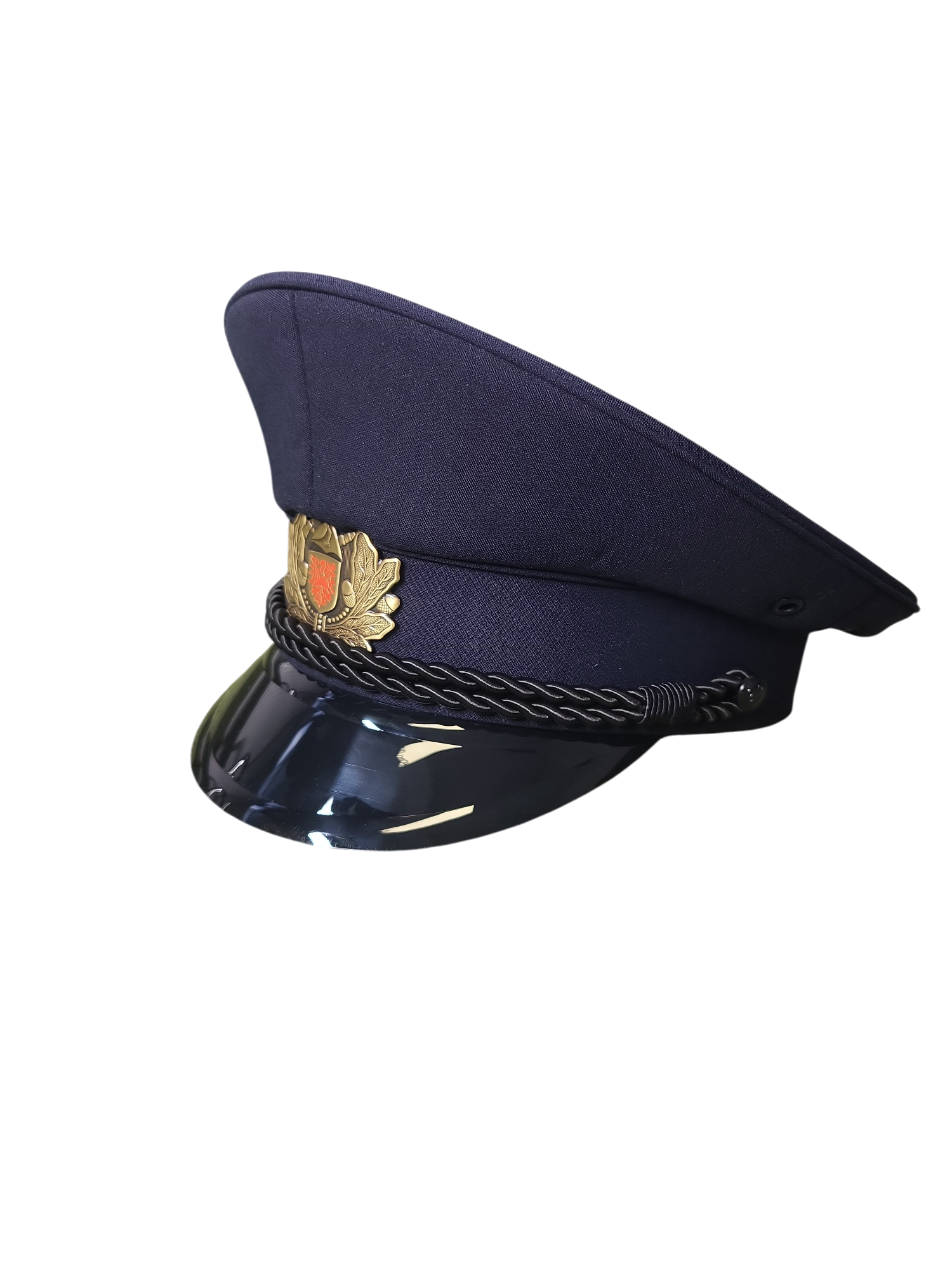 Schirmmütze Brandenburg dunkelblau, mit dunkelblauen Biesen,