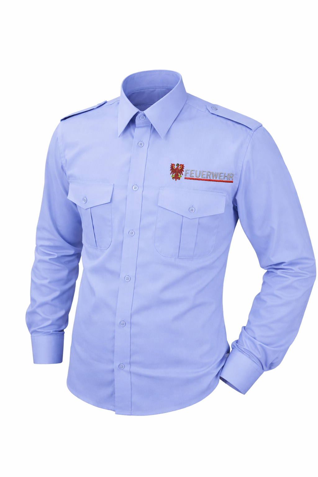 Herren Hemd, Feuerwehr Brandenburg, langarm, hellblau