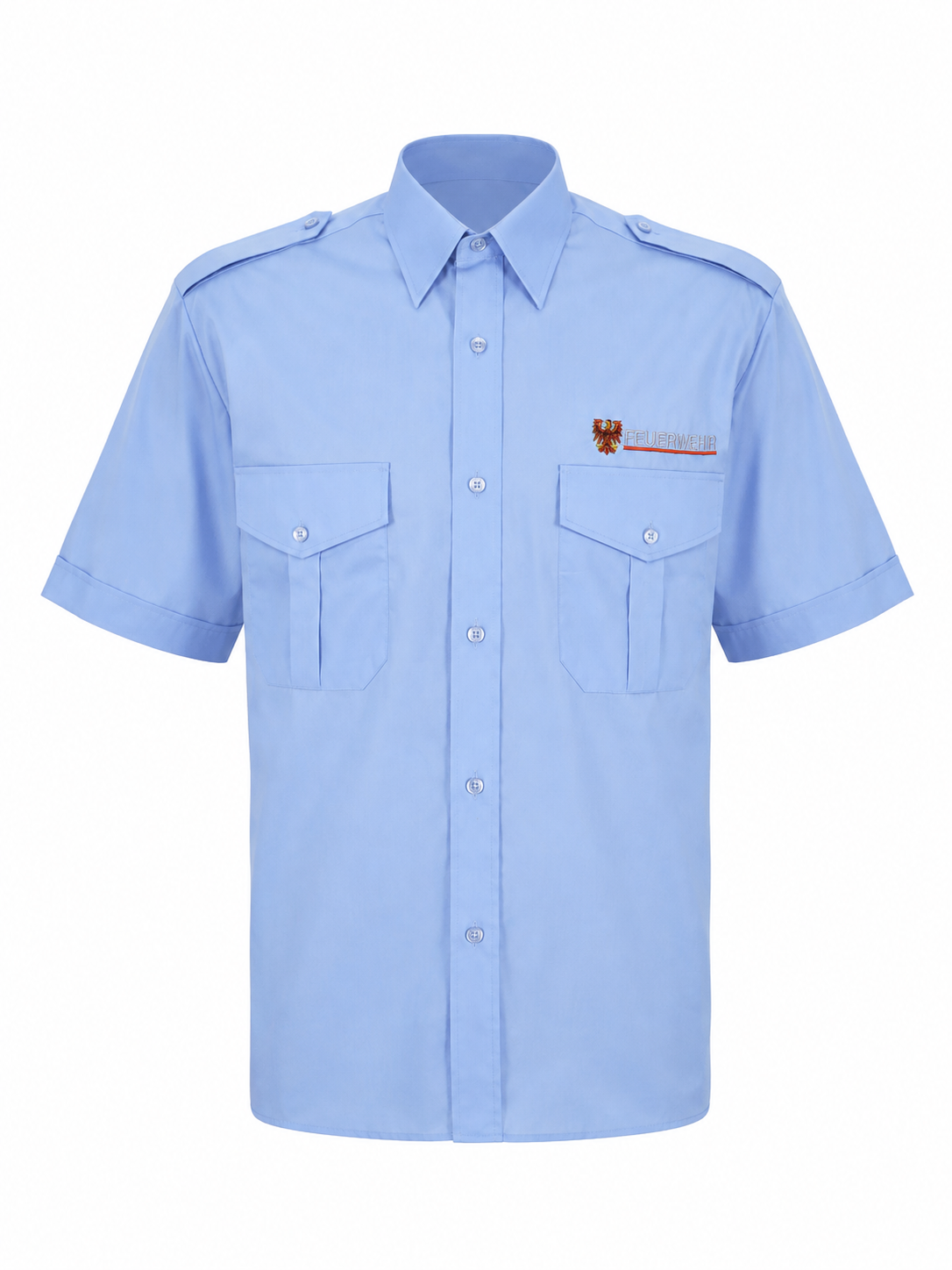 Herren Hemd, Feuerwehr Brandenburg, kurzarm, hellblau