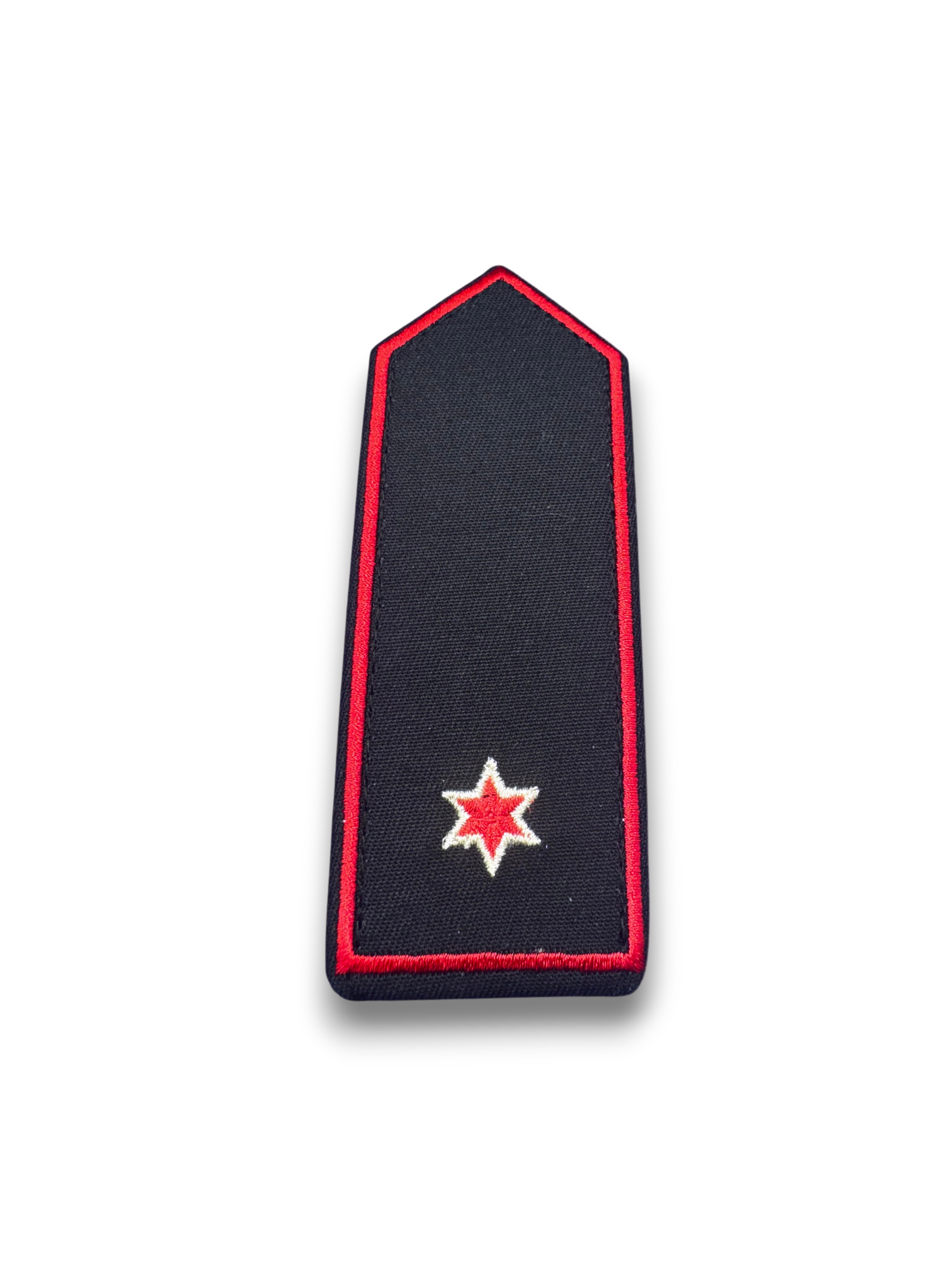 Schulterklappen Löschmeister ein Sterne in Rot mit silber Rand
