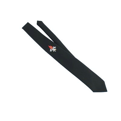 Krawatte,schwarz,mit Emblem, 45% Wolle, 55% Polyester