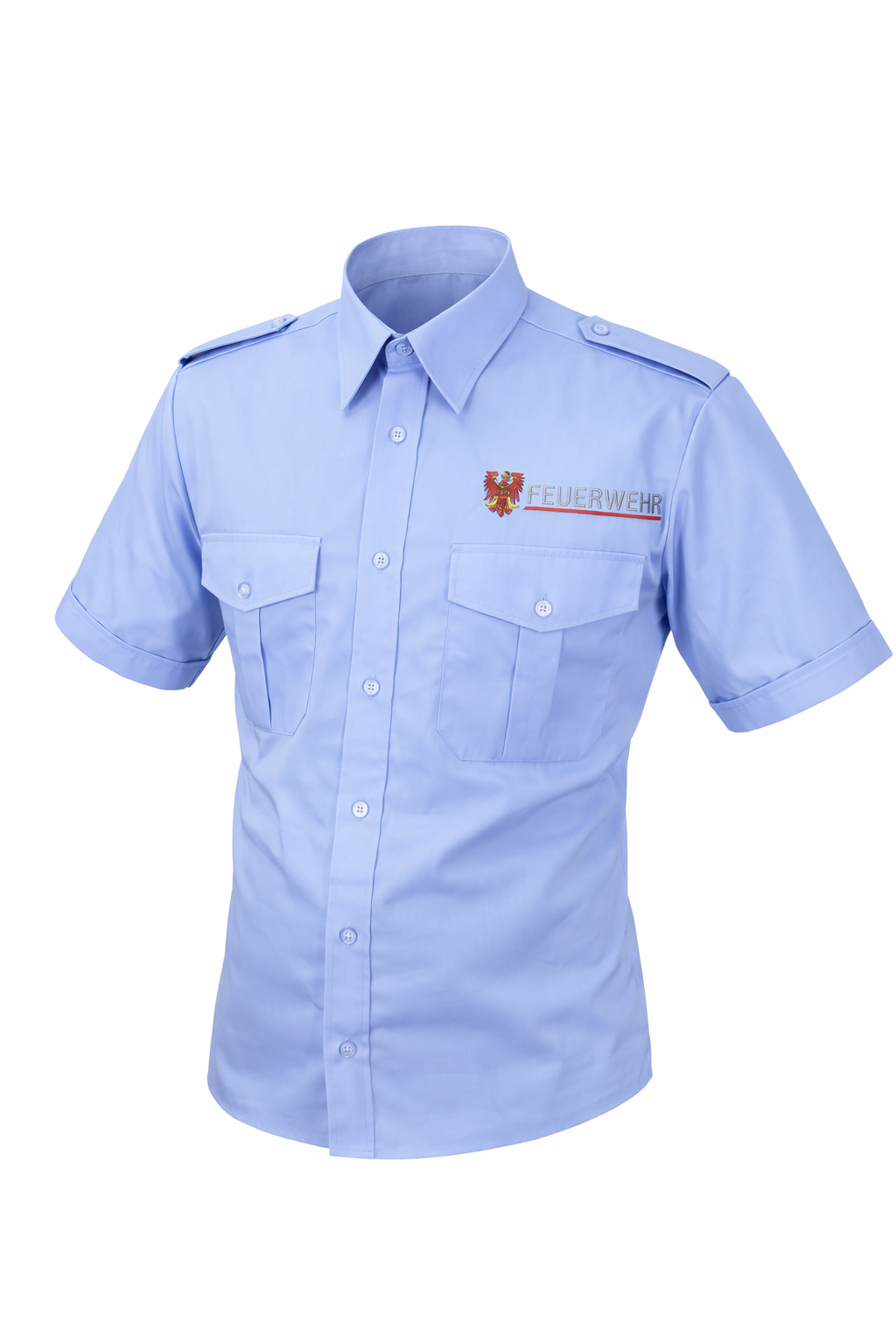 Herren Hemd, Feuerwehr Brandenburg, kurzarm, hellblau