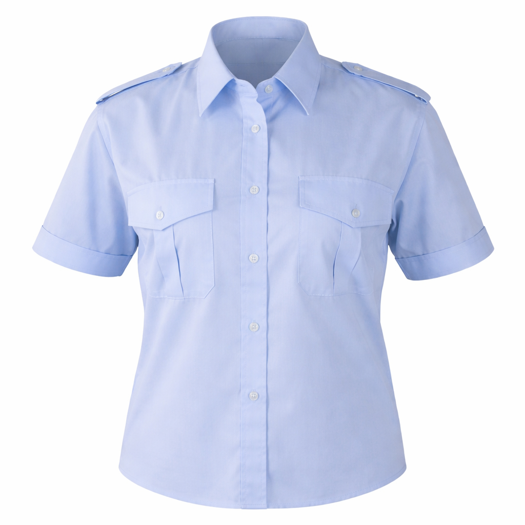 Damenbluse, kurzarm, blau