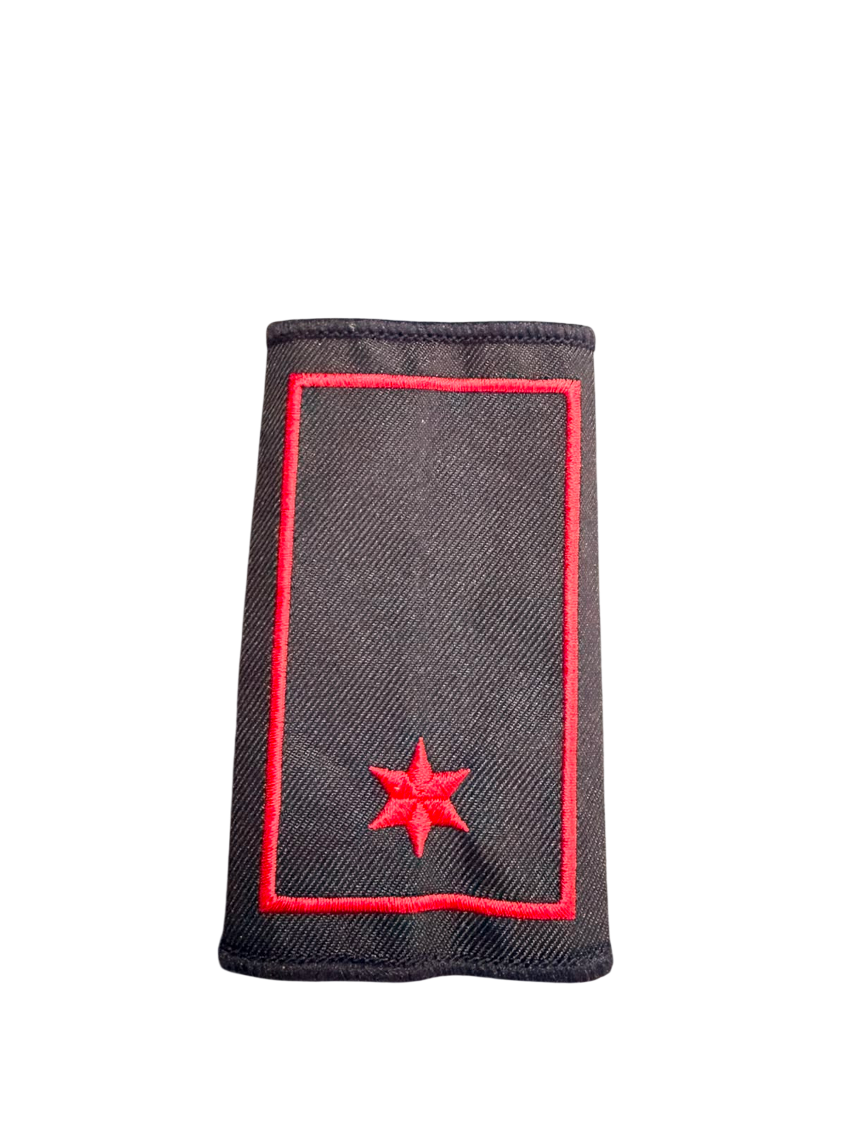 Aufschiebeschlaufen Feuerwehrmann/Frau ein Stern in Rot, Umrandung in Rot